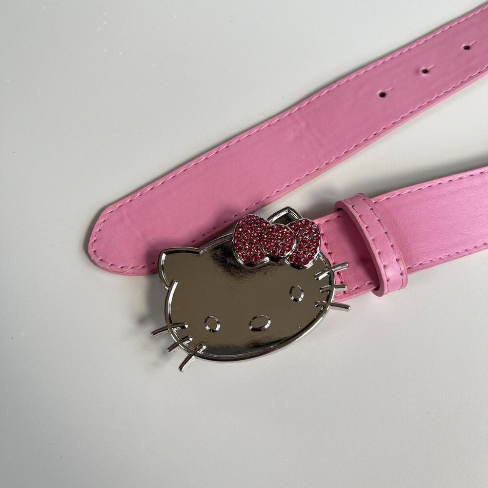 y2k 2000s Hello Kitty rhinestone crystal pink grunge goth emo punk belt - Picture 6 of 8